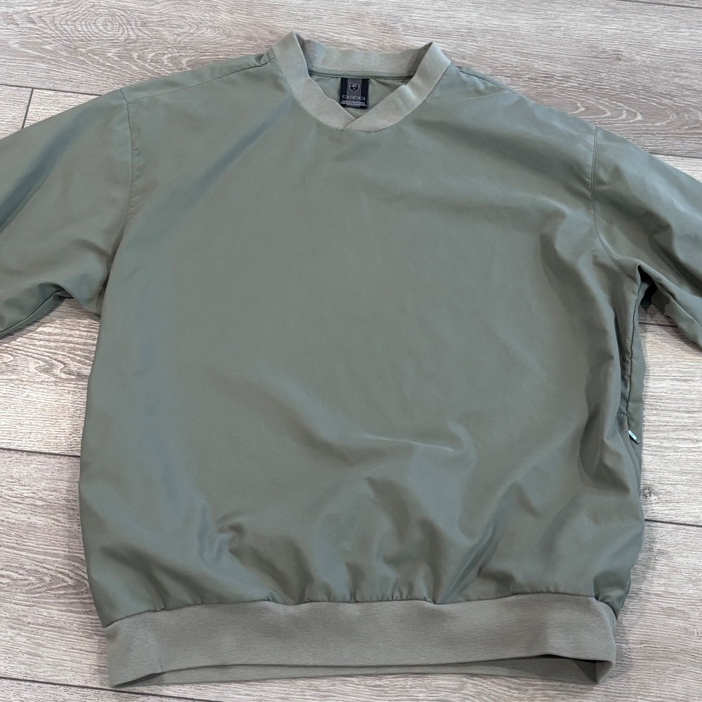 Vintage Nike Golf Windbreaker Mens Large Olive Green V-Neck Grandpa Y2K Preppy